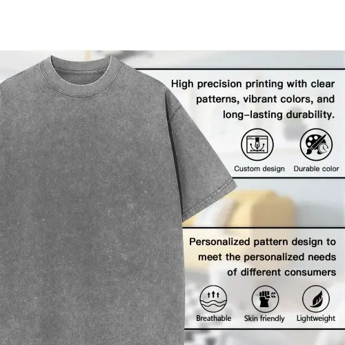 Women's Washed Vintage Retro Cotton Short-Sleeve Round Neck T