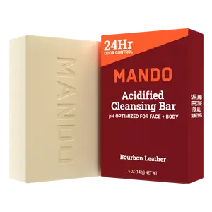 MANDO Acidified Cleansing Bar - 4-in-1 Cleansing Bar Shampoo, Face Wash, Body Wash & Deodorant for Facial & Body Skincare, Ph-Optimized for All Skin Types