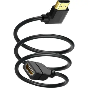 HDMI Extension  Left Angle 1.5  4K HDMI Extender  Male to Female Adapter Cord 90   Video Converter Short Wire for , Laptop, Projector, HDTV
