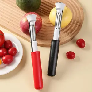 2 in 1 Apple Corer & Peeler Stainless Steel Fruit Core Remover Sharp Blade for Apples Pears Peppers Easy Kitchen Gadget for Baking Cooking Slicer