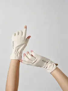 Minimalist Half-Finger Sunscreen Gloves, Nylon Spandex Ice-Feel Fabric, Flip Cover Touch Screen, Anti-Slip Palm, Upf50+, Summer Outdoor Gear