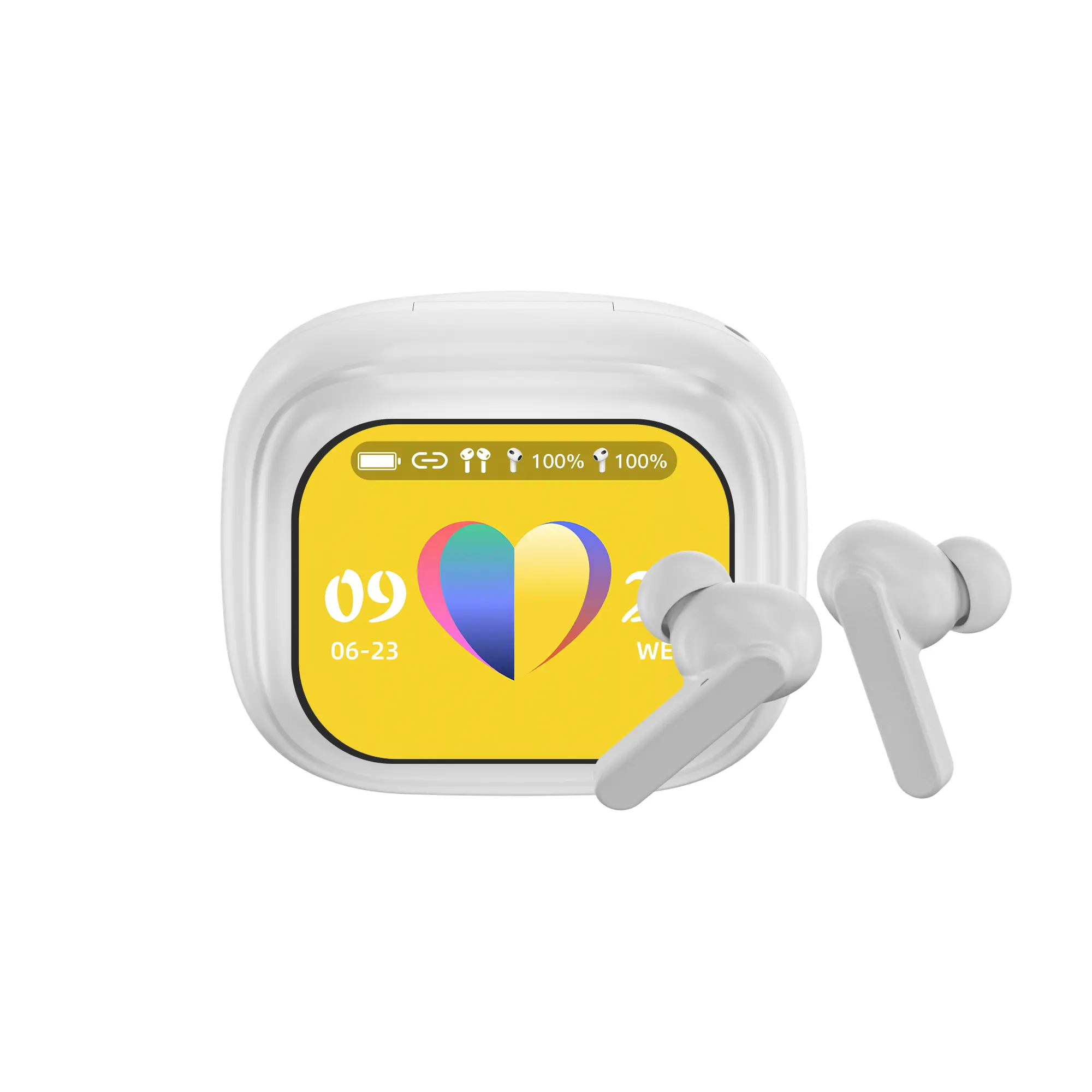 Touch Screen Earbuds ANC Noise Cancellation Bluetooth Earphones Wireless TWS Bluetooth5.4 Full Color Display Earphone Full Color Display, Noise cancelling Bluetooth Headphones In-Ear Headphones for iPhone and iPodSports/Fitness/Running/Music Lovers,Gifts