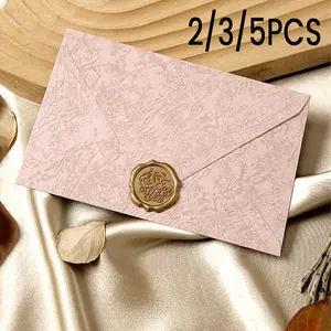 2/3/5 Pure Color Paper Envelopes and Seal Stickers, Vintage Multi-Purpose Envelopes for Office, Wedding Invitations, Valentine's Day, New Year Gifts