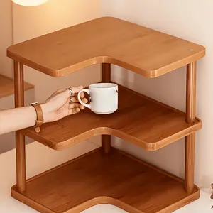 Modern-style multi-layer storage rack, no installation required and space-saving, L-shaped stable design suitable for kitchen, bedroom, study countertops, a magic tool for corner organization, multi-functional shelf, corner rack