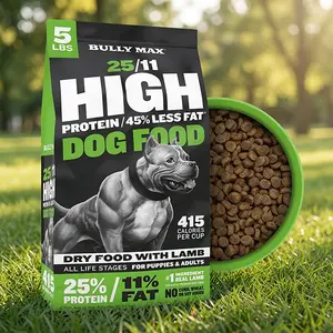 25/11 High Protein Low Fat Dry Lamb Dog Food for Puppies & Adult Dogs - Chicken Free Lamb Recipe - Natural Dog Food for Small & Large Breeds - Large Kibble Size - 5 lb Bag