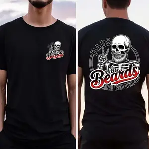 Graphic T-Shirt "Dads With Beards Are Better" Funny Dad T-Shirt Cool Dad Sweatshirt Hoodie Birthday Gift Father’s Day Unisex Pullover Tee Casual Streetwear Comfortable Top