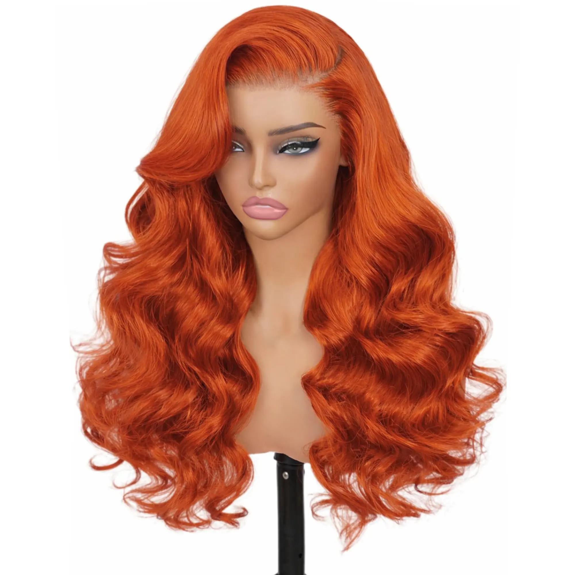 Ginger Orange Lace Front Wigs Human Hair Body Wave Wavy 13x6 HD Lace Front Ginger Wig Human Hair 180% Density Transparent HD Lace Frontal Wigs Pre Plucked Hairline