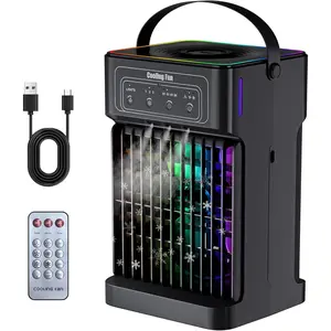 Portable Air Conditioners, 2026 Upgraded 4-IN-1 Quiet Portable AC Unit with Remote, 1100ML  Evaporative Air Cooler, 7 Color Light Personal Mini Air Conditioner for Bedroom,Office, Camping, ,RV