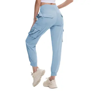 Women's Quick Dry Cargo Capri Pants - Stretchy Multi-Pocket Mid-Rise Ankle Bottoms, Lightweight Outdoor Hiking Travel Joggers for Moms Over 30, Breathable Comfy Multipocket Cargo Pants for Women, Cargo Pants Women, Stretchy Multi-Pocket Pants