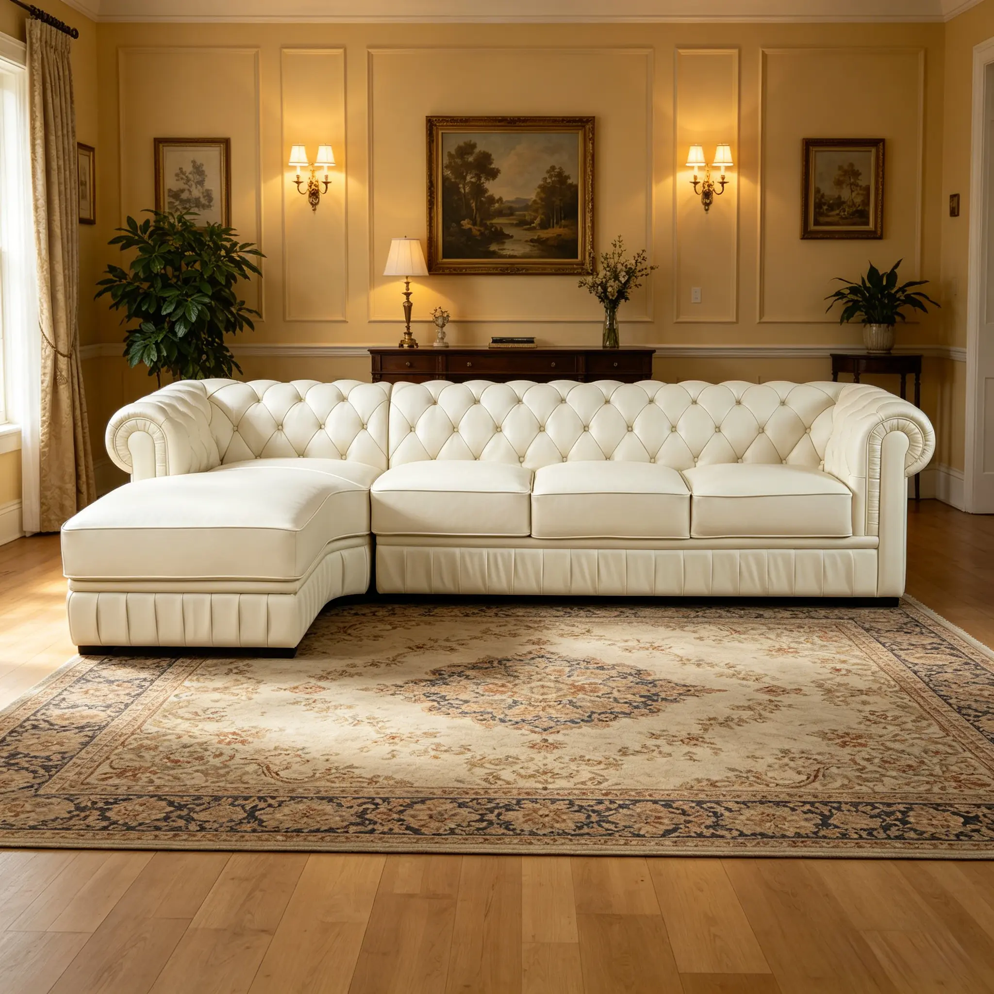 89-Inch White Natural Cow Top Leather 2-Piece Sofa Set - Elegance, Exquisite, Luxury-Themed, Natural, High-Resistance Sofa Sets, Ergonomic Seating, Wear-Resistant, All-Match Style for Villas, Large Apartments, Elegance Sofa Sets