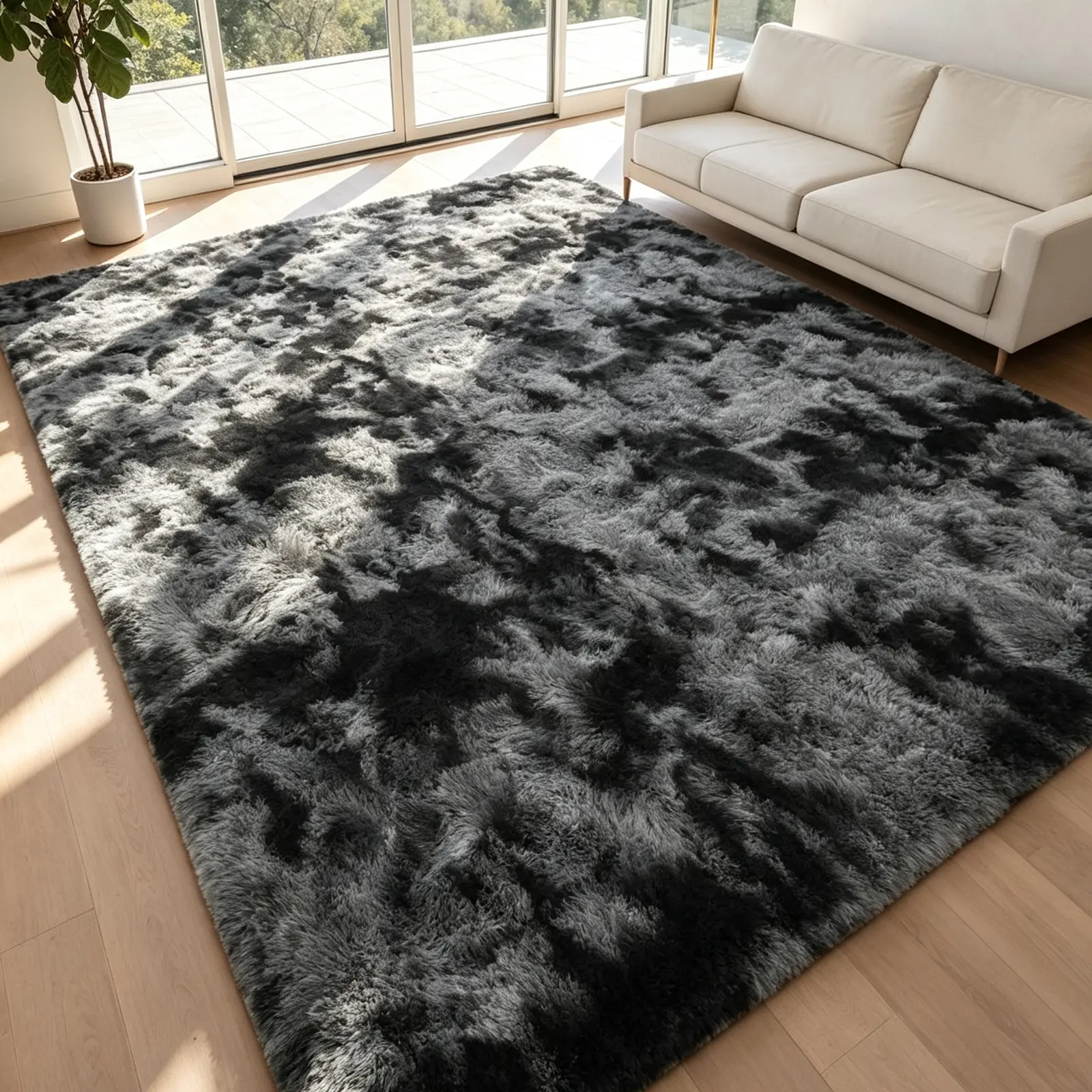 Plush Shaggy Long Fur Rug, Ultra-Soft Fluffy Carpet, Non-Slip Cozy Floor Mat for Living Room Bedroom Home Decor