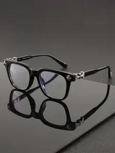 New Unisex Square Frame Glasses, Classic Design Slimming Face, Blue Light Protection, Men's and Women's Eyewear, Fashionable and Comfortable, Stylish Trendy Eyewear