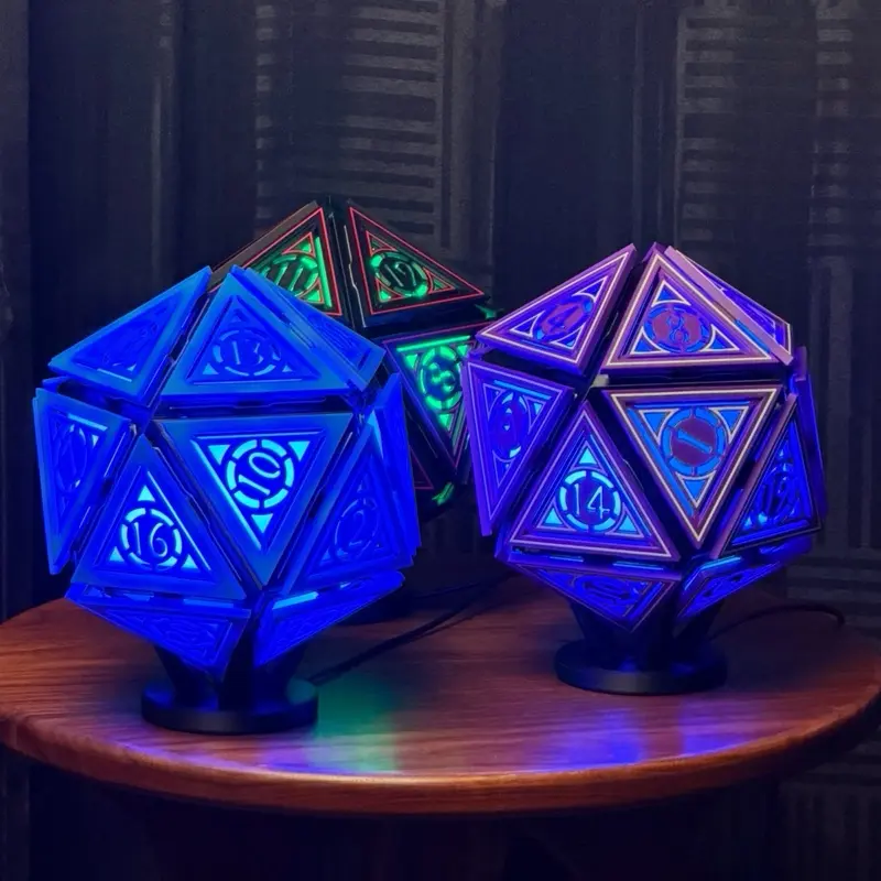 D20 Dungeons and Dragons Dice Lamp - Perfect for Gaming and Role-Playing Enhances Immersive Sessions with Unique Ambiance