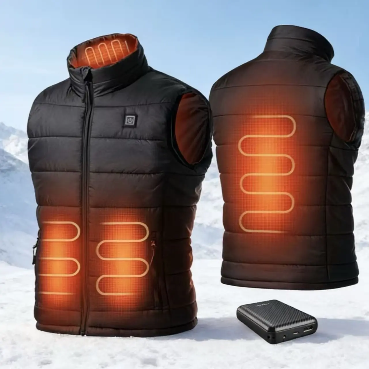 Heated jacket and 10,000 mAh power bank