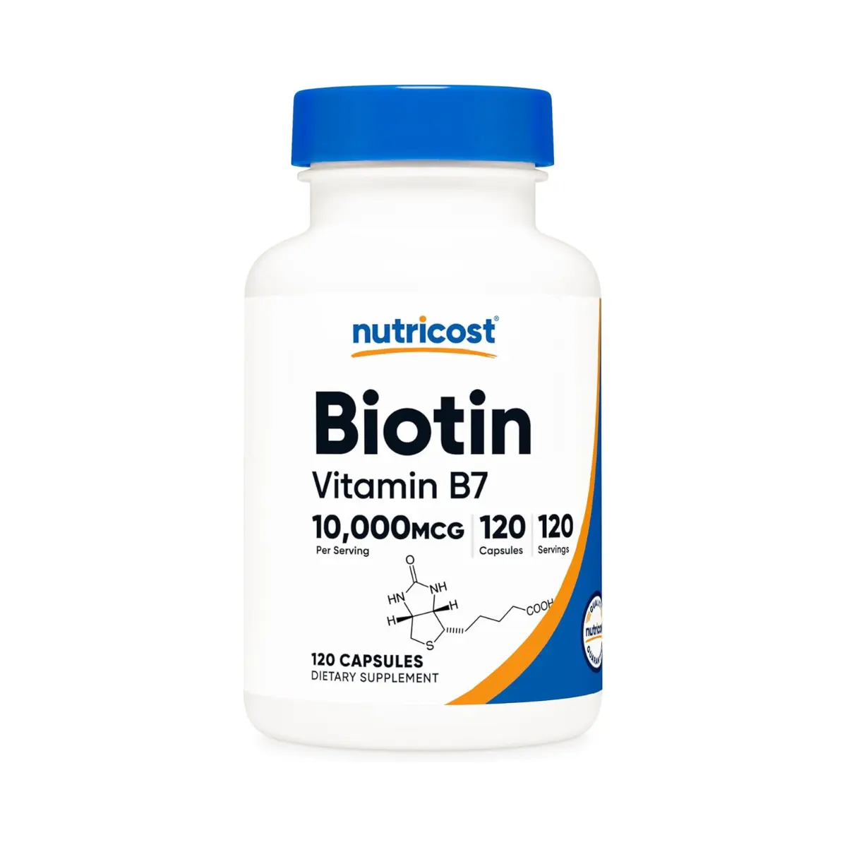 Nutricost Biotin (Vitamin B7) 10,000mcg (10mg), 120 Capsules - Vegan, Gluten Free, Non-GMO