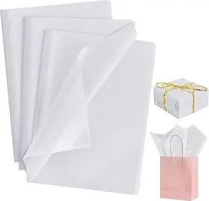 BEISHIDA 100 Sheets White Tissue Paper Bulk, Wrapping Tissue Paper for Gift Bags, 14 x 20 Inch Gift Wrap for Halloween Birthday Wedding Graduation DIY Crafts Holiday Flowers