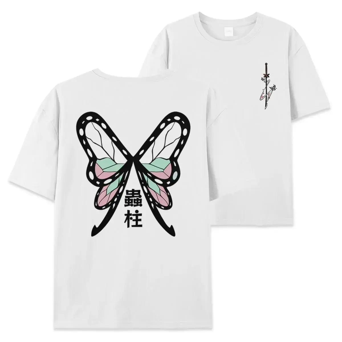 Men's Shinobu Kocho Insect Hashira Demon Slayer Casual Streetwear Seamless Twist Top - Bella+Canvas T-shirt zt01
