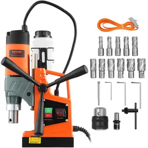 VEVOR Magnetic Drill, TikTokShopBlackFriday, 1450W 1.57" Boring Diameter, 12500N 850 RPM Portable Electric Mag Drill Press, with Variable Speed, Drilling Machine for any Surface Home Improvement Industry Railway
