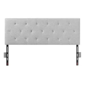 【fathersdaygift】VEVOR Headboard, Full Size Headboard with Adjustable Height, Comfortable Diamond Tufted for Full Size Bed, W 56.3 x H（35.6-47.4）inches, Ideal for Bedroom, Hotel, Homestay, Dormitory, Light Grey, Upholstered Headboard, Sturdy