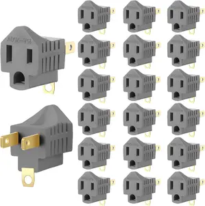 20 count 3 Prong to 2 Prong Adapter Polarized 3 Pin to 2 Pin Power for Wall, Grounding Converter Adapter, Outlets Plugs Household Appliances(Gray)