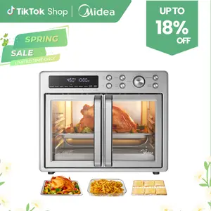 [2026 Kitchen Hack] Midea Flexify French Door Air Fryer Toaster Oven Combo 26.4 QT, Extra Large Countertop Air Fryer Oven 10-in-1 Combo 25% Faster Cooking & 90% Less Oil, Elegant Design Convection Fan, Gift of the Season