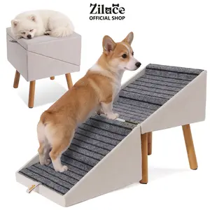 ZILUCE | Prevent IVDD 17'' Tall Dog Ramp Ottoman for Couch | Pet Stairs Steps for Small Dogs | Protect Dog's Joints | for Senior Injured Dogs, Dachshund,Chihuahua,Bulldog