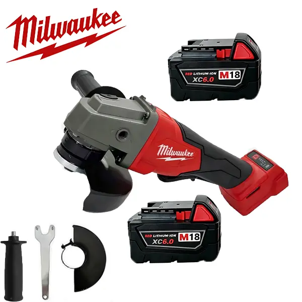 Milwaukee M18 Series Brushless Angle Grinder - 8500 RPM High-Speed Portable Battery-Powered Tool with Rapidstop Brake, Long Lifespan, Friction Ring for Metal Fabrication, Construction Work (Hardware Accessory)
