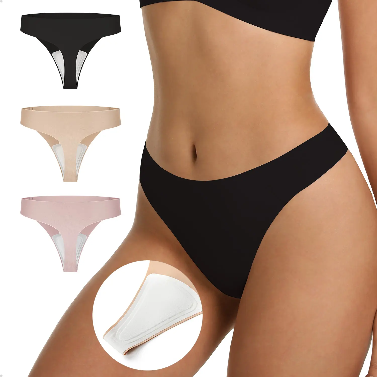 LUCKMEEY Camel Toe Cover Thongs for Women - G-String, Seamless Design, Basic Fit, Machine Washable, Comfortable Underwear - Underwear for women#tiktokshopbacktoschool#sohochic