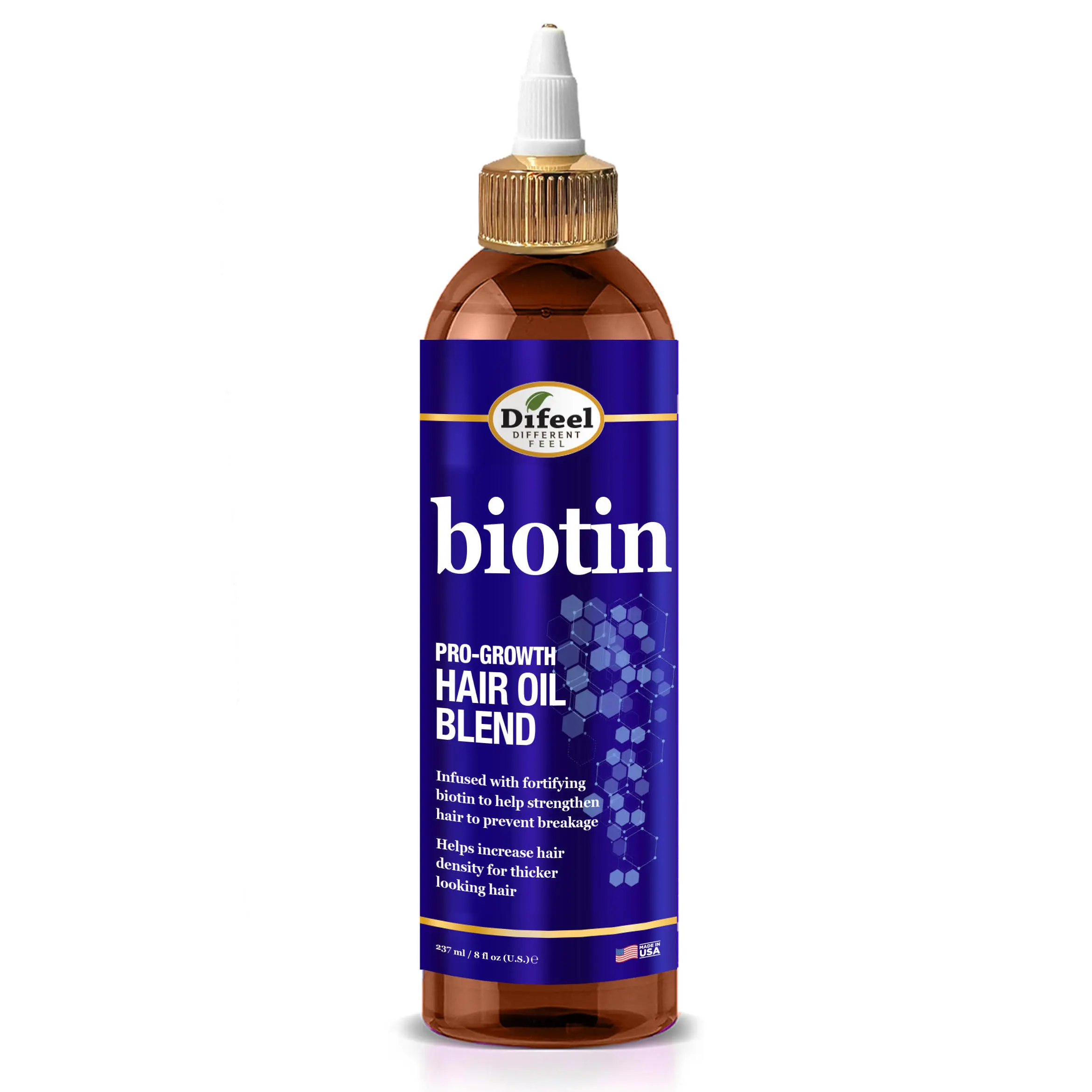 Difeel Biotin Pro Growth Premium Hair Oil Blend 8 oz Fortified with Biotin for Stronger Healthier Hair Care