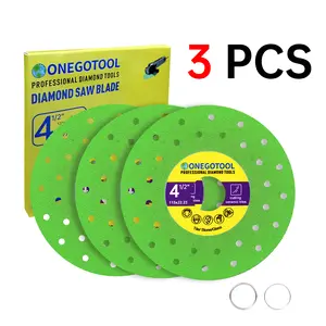 ONEGOTOOL 4-1/2 inch Tile Cutter Diamond Saw Blade for Angle Grinder Porcelain Ceramic Glass Marble Cutting Tools Grinding disc (3pcs)