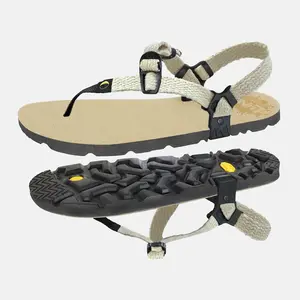 Hemp Monkey  - Minimalist Sandals with Hemp Footbed and Laces - Vibram Outsole