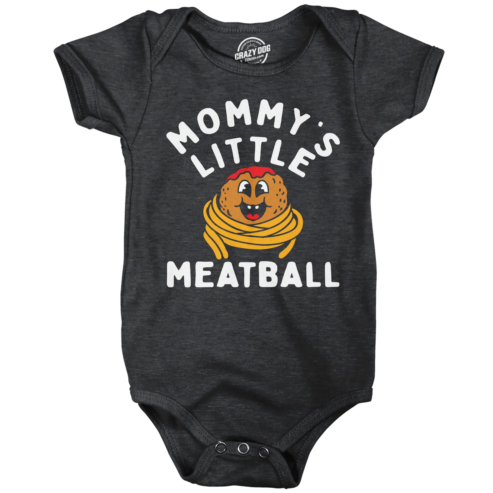 Mommys Little Meatball Baby Bodysuit Funny Sarcastic Graphic Novelty Jumper for Infants Funny Baby Onesies Funny Sarcastic Onesie Novelty Onesie Black -