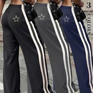 1 pack/3 pieces, women’s outdoor running pants with side stripe design—fashionable and versatile for everyday wear; suitable as a holiday gift; casual sportswear