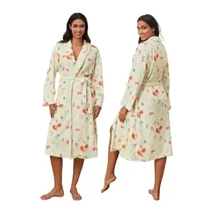 Women's Y2K Plush Robe - Floral Print Shawl Collar Kimono Bathrobe with Belt, Spa Loungewear & Nightgown Elegant Matching