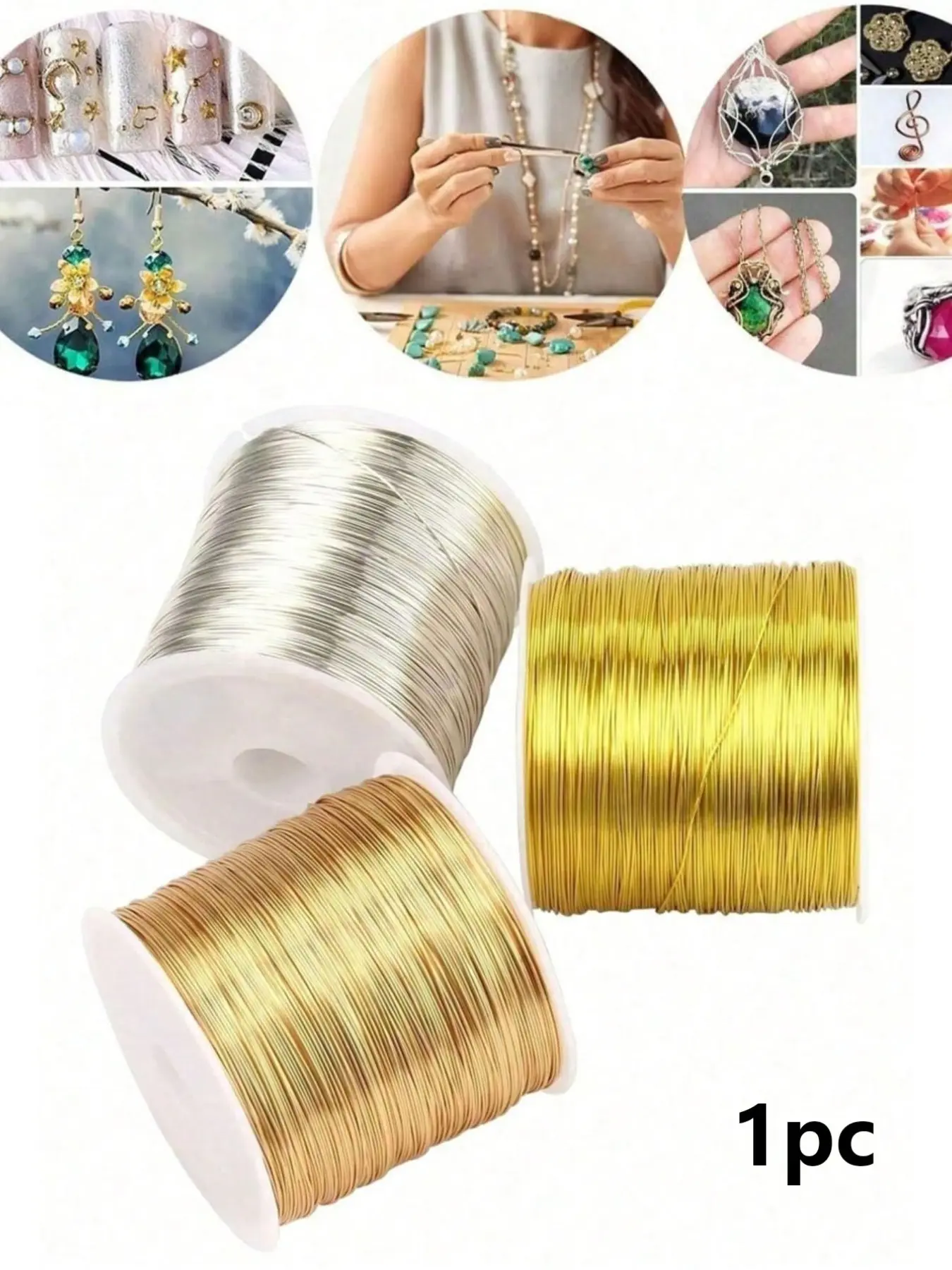 100-15M/Roll Gold Silver Color Metal Wire,Stainless Steel Jewelry Wire,Non-Fading, Non-Rusting, High-Color Fastness, Durable, For Bracelet Necklace DIY Beading Wire,Jewelry Cord,String Handcraft Making,Jewelry Making Supplies,Beading Accessories