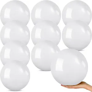 10 Pack 12Inch White Blow Up Beach Balls Inflatable Floating Balls for Kids Summer Pool Parties Outdoor Activities & Birthday Decorations