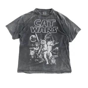 Vintage Cat Wars Funny 90s Graphic Tee, Retro Space Cat Comfort Colors Tee, Funny Cat Warrior Shirt, Cat Lovers Gift, Sci-fi Top, Nerdy Cat Tee
