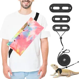 Small Animal Harness Strap, Adjustable Shoulder Straps, 3 Sizes Included, Ideal for Bearded Dragons and Reptiles, Pet Carrier Bag