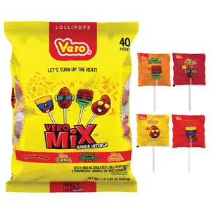 Vero Mix Banda Intensa Fuego Assorted Chili Lollipops Artificially Flavored 40 Counts