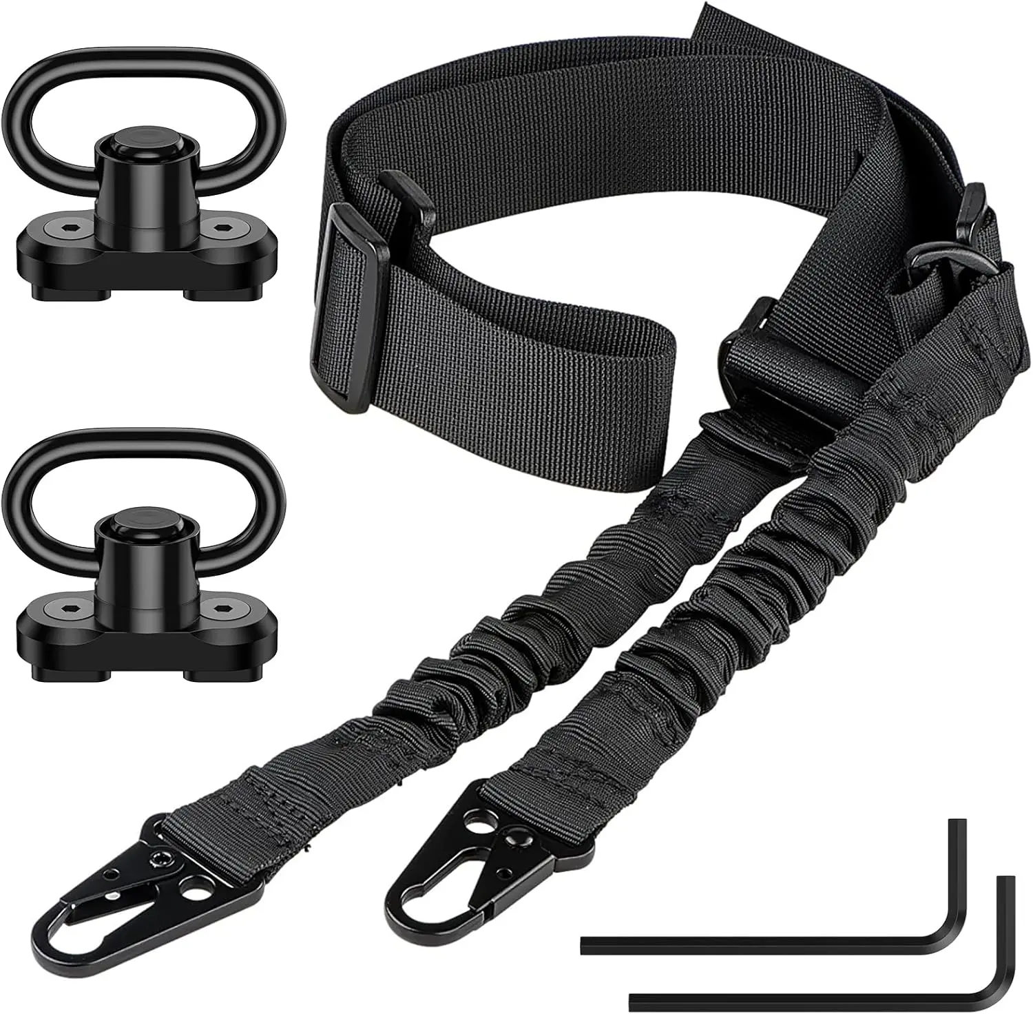 CVLIFE Traditional Sling Two Point Sling Adjustable Length Sling Strap with 2 Pack Sling Swivel for M-Style Rail