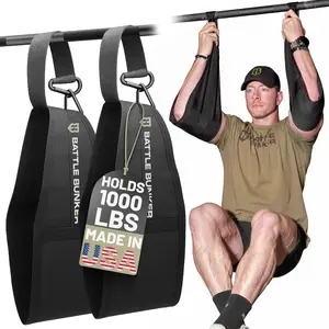 Battle Bunker Hanging Ab Straps V2 Made in USA - High-Quality Durable Ab Straps for Versatile Use ab exercise Muscle Training Equipment Adjustable Wrist Weights