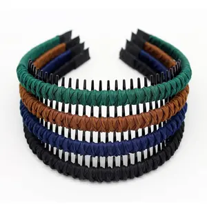 Set Of 4 Non-slip Braided Hair Bands Comfy Tooth Comb Hair Hoop Plastic Teeth Head Bands Hair Accessories for Women Fashion