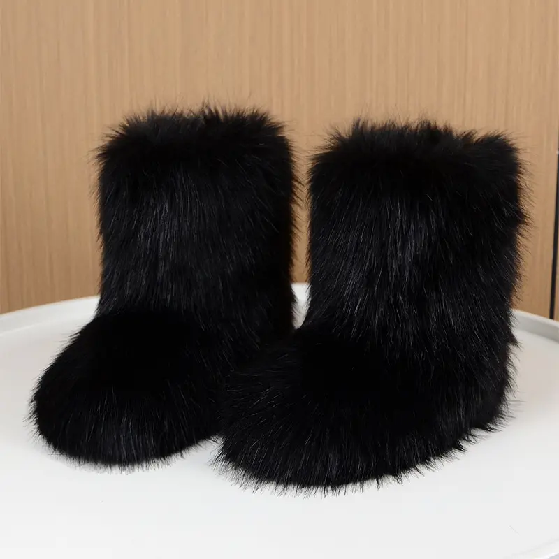 Cozy Faux-Top Boots - Soft Plush Lined, Warm, Comfortable, Fuzzy, Snow-Ready, Y2k-Inspired Winter Boots Women - Cold Weather, Casual Outings, and Trendy Fashion Statements(& Outdoor)(Home Supplies)(& Outdoor)