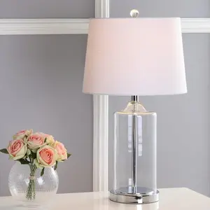 JONATHAN Y Walsh Glass LED Table Lamp , for bedroom, living room, foyer, hallways, dining room, dorms