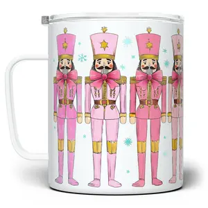 LOFTIPOP Pink Nutcracker Mug, Whimsical Winter Christmas Holiday Cup, Designed and Printed in the USA by Loftipop