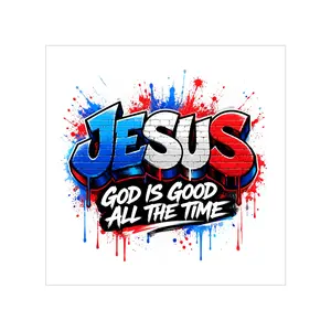Jesus Graffiti Outdoor Sticker — “God Is Good All The Time”
