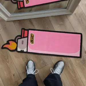 Pink lighter carpet fashion trend living room carpet irregular shape bedroom decoration plush carpet fluffy soft bedside cloakroom carpet home washable play area game area non-slip floor mat