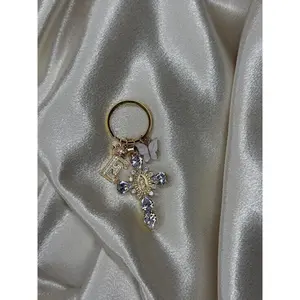 Crystal Cross, Initial, and Butterfly Keychain