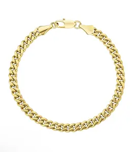 14k Gold or Sterling Silver Miami Curb Cuban Bracelet 3mm-5mm