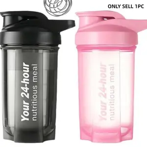 New Food Grade Material Convenient Shaker Protein Powder Milkshake Mixer Fitness Water Bottle Suitable for Sports Gym Hiking Includes Stainless Steel Stirring Ball